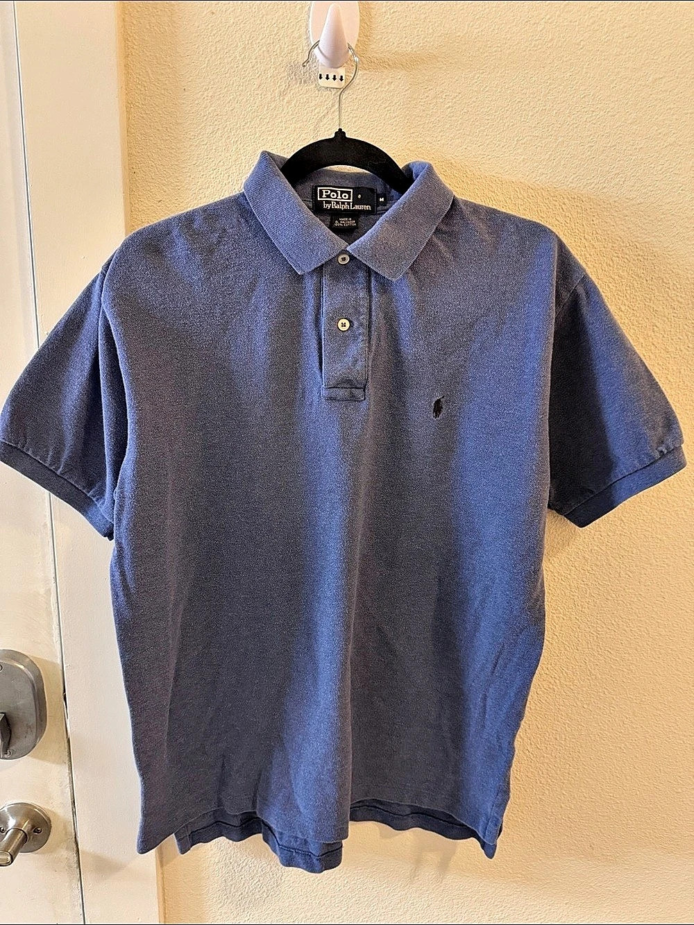Polo Ralph Lauren Men’s M Blue Cotton Polo Shirt Small Pony Made in El Salvador